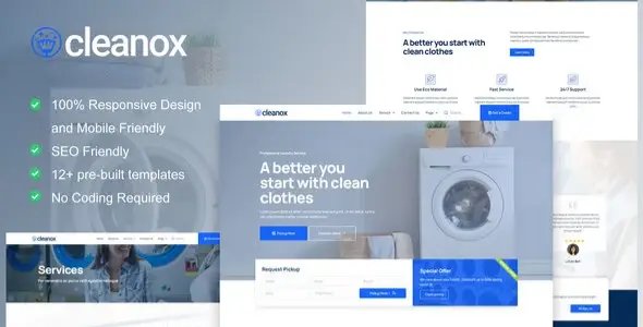 Cleanox – Laundry Service Elementor Template Kit